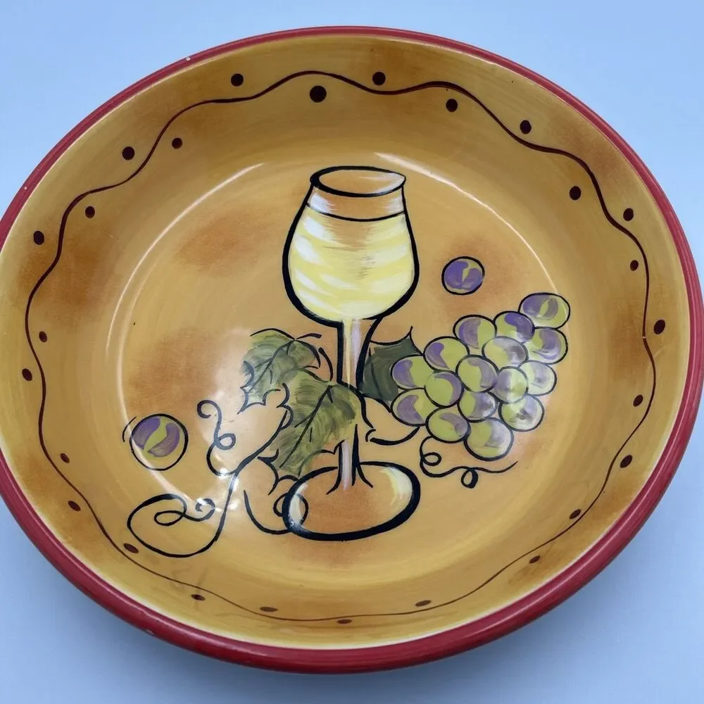 Certified International Cafe De Paris Pasta Bowl Wine Grapes -Discontinued